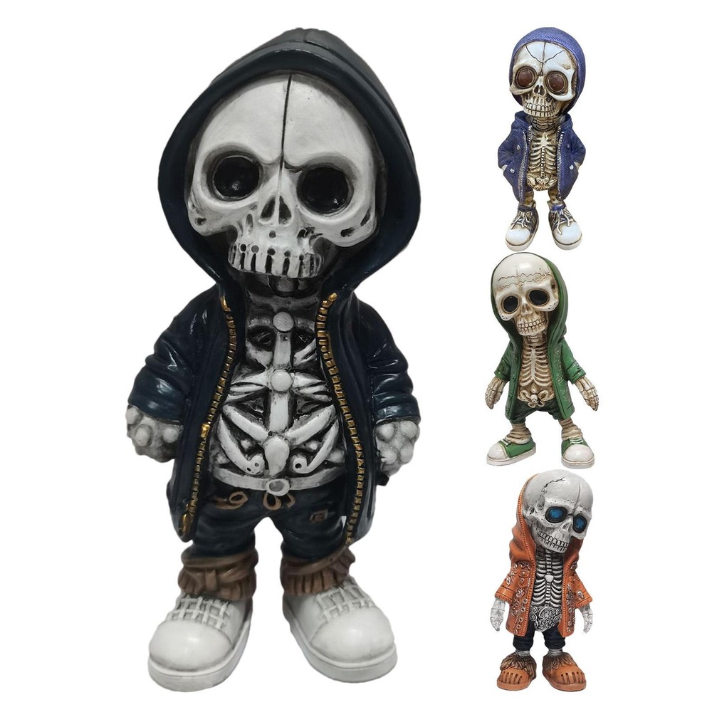 Halloween Skeleton Figurines Resin Mini Skeleton Sculpture Ornament Decoration