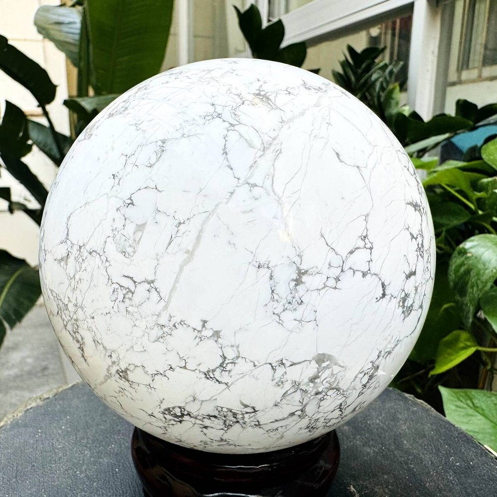 6.33LB Natural white turquoise Sphere Quartz Crystal Ball Reiki Healing