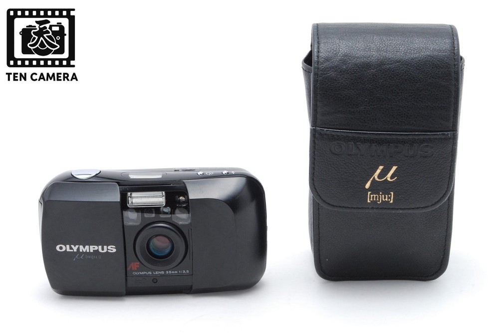 Olympus μ mju Black 35mm Film Camera with Case - Japan Import