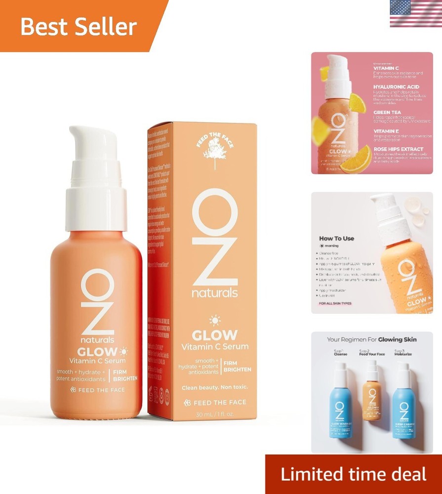 Vitamin C Brightening Serum for Youthful Glow – Anti-Aging Hydration 1 oz