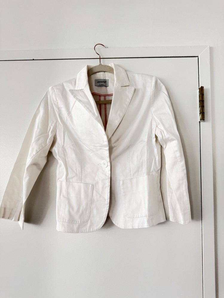 Atmosphere Women's White Blazer Jacket Size 10 38EUR Notch Lapel