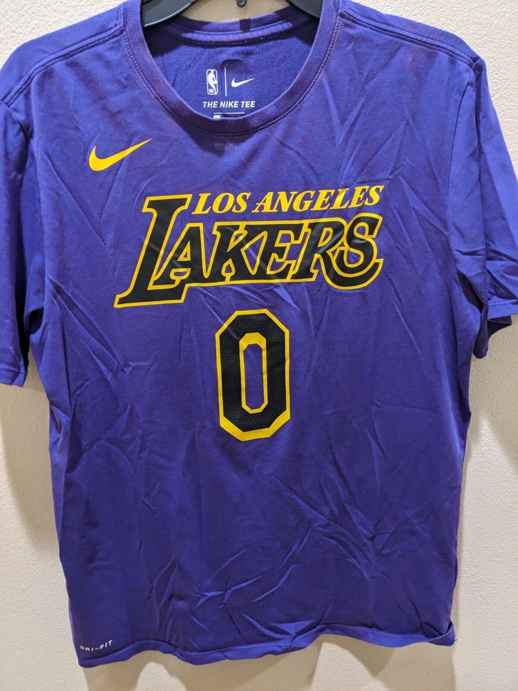Men’s Nike Los Angeles Lakers #0 Kyle Kuzma Purple Jersey T-Shirt Size Large