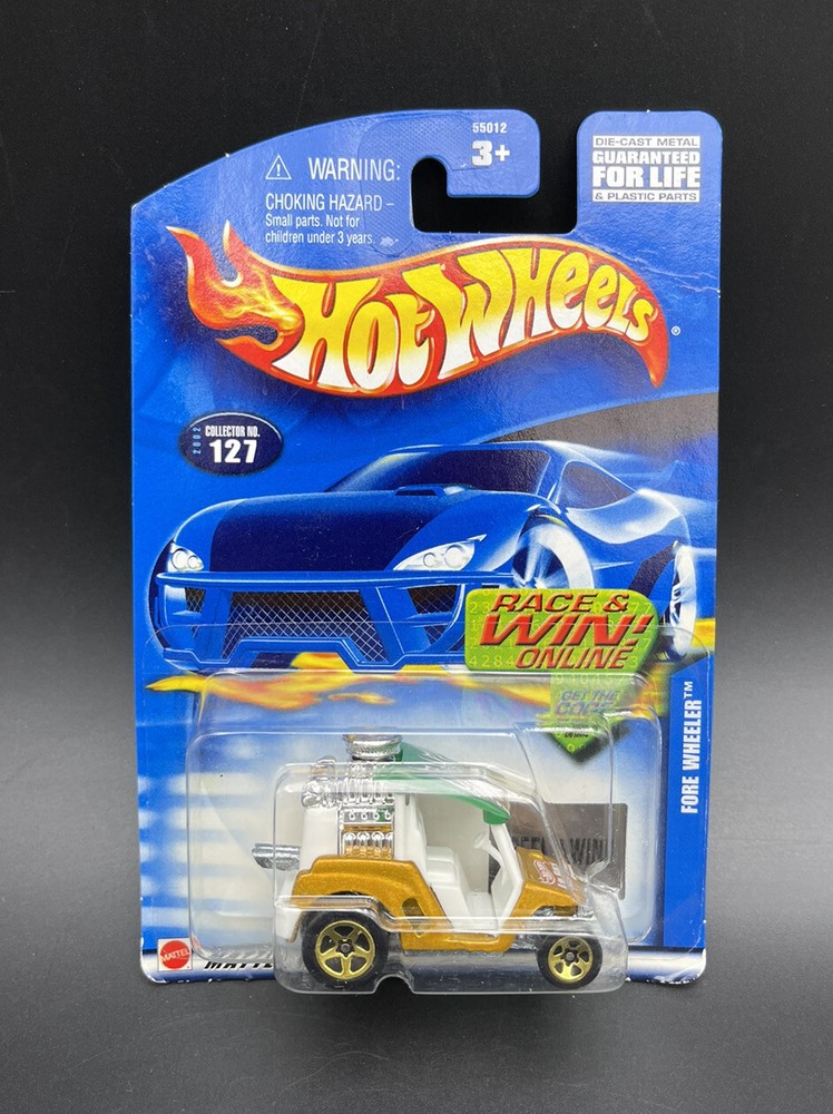 Hot Wheels 2002 Fore Wheeler Mattel 127 Gold Green White