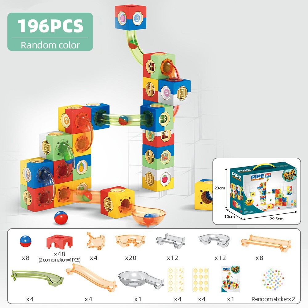 2-in-1 pipe building blocks-about 196PCS splicing toy children's block gift