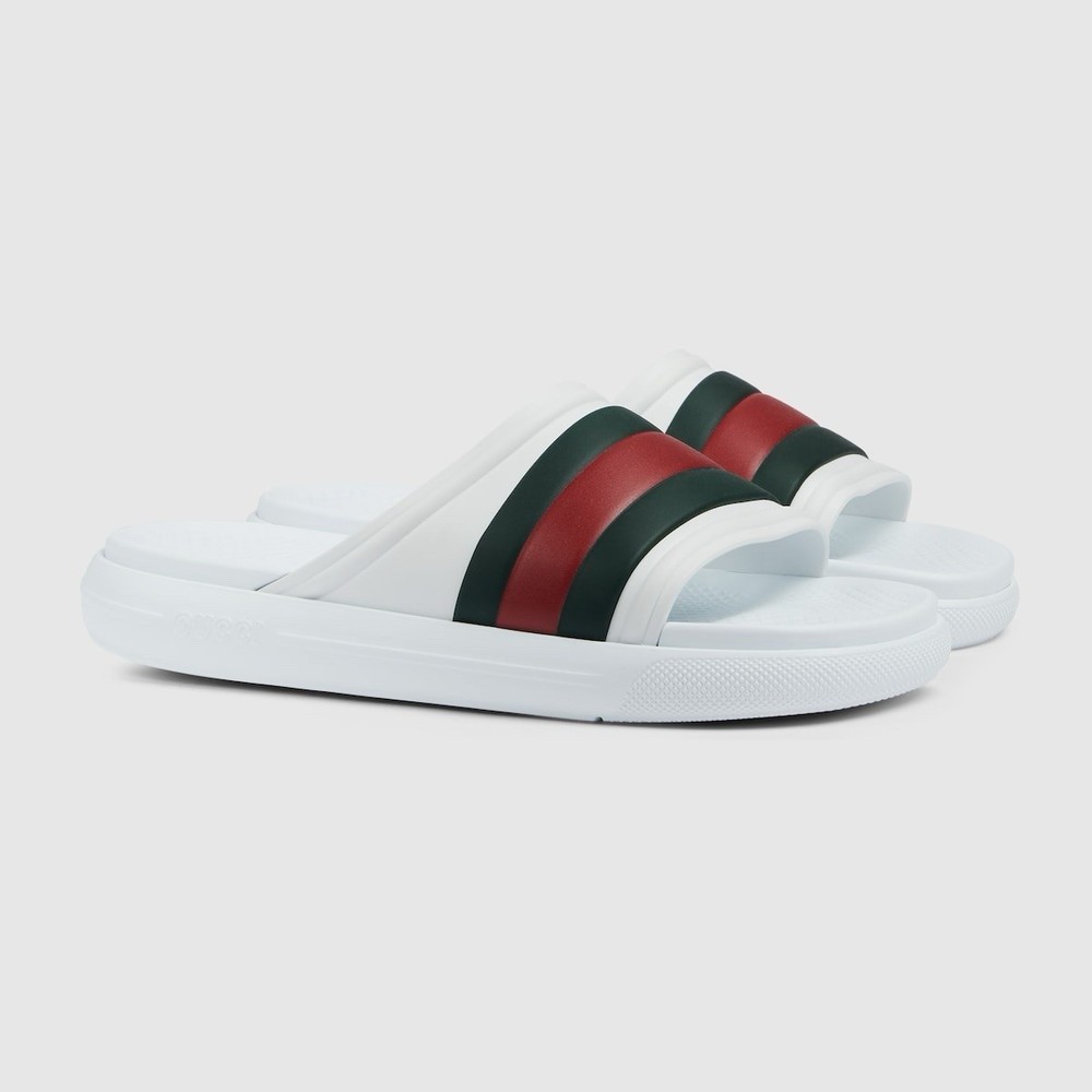 BNWT Gucci Men’s Ace Rubber Sandal Slides Great White Size 9 US 9.5