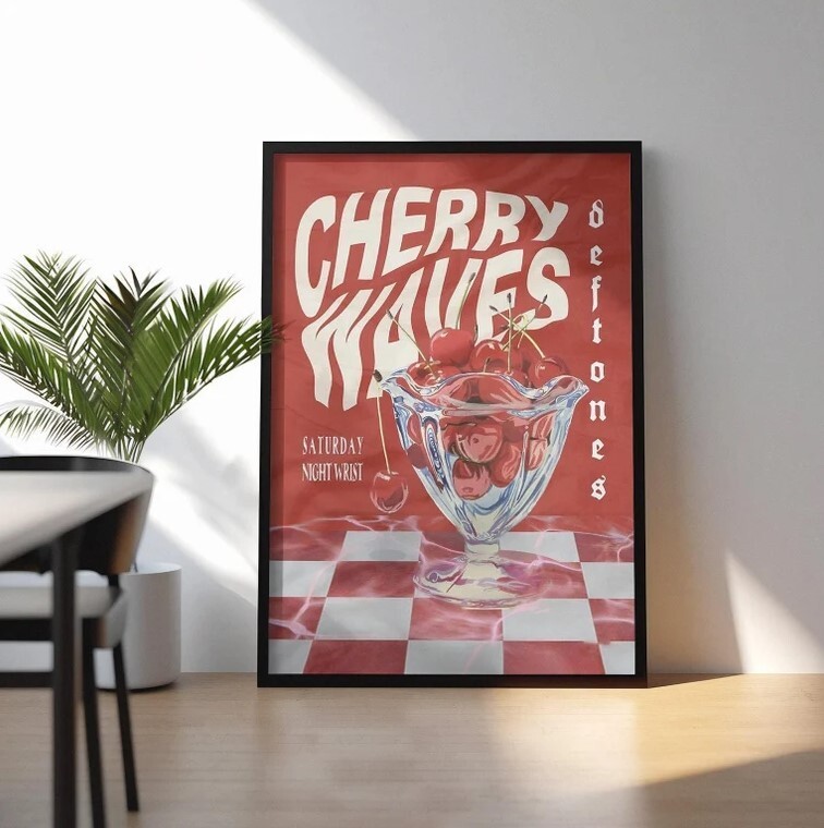 Deftones Cherry Waves Print Vintage 90s Metal Poster Wall Art