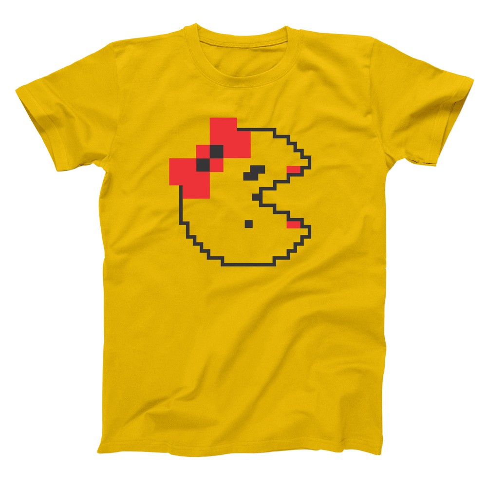 Ladies 8Bit Chomp Costume Funny  Humor  Set Gold Basic Men's T-Shirt