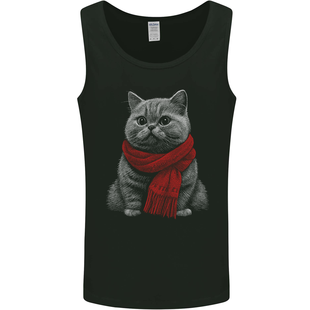 A Winter Cat in a Scarf Mens Vest Tank Top