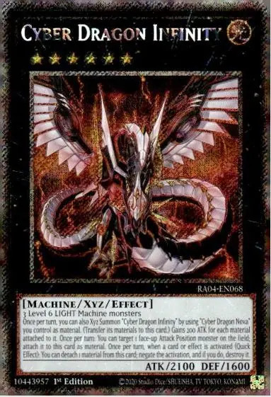 Cyber Dragon Infinity Platinum Secret Rare NM English YuGiOh Quarter Century Stampede