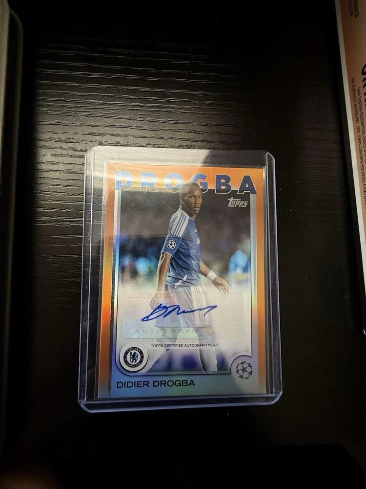 2024-25 Topps UEFA Club Competitions Auto Didier Drogba Orange # /25 Chelsea 🔥