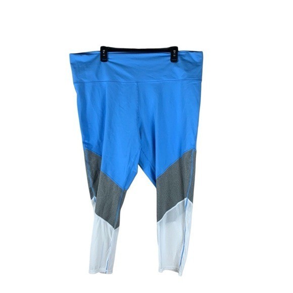 Fabletics Blue White Mesh Panel Define Powerhold Leggings size 4X