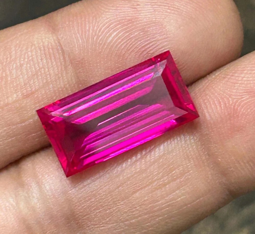 AAA+ Natural Flawless Hot Pink Sapphire 15 Ct Baguette Cut Loose Gemstone