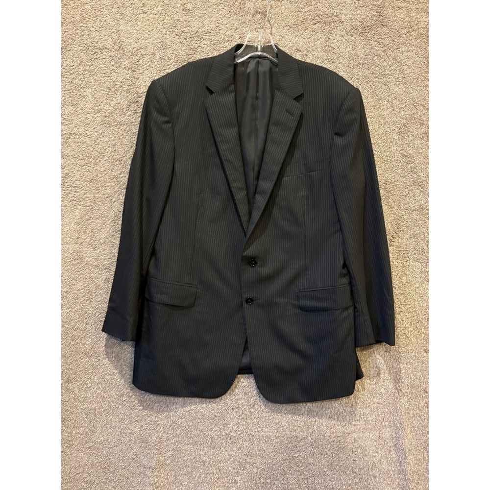 Ralph Lauren Men's Charcoal Pinstripe Wool Suit Jacket Blazer Size 44R