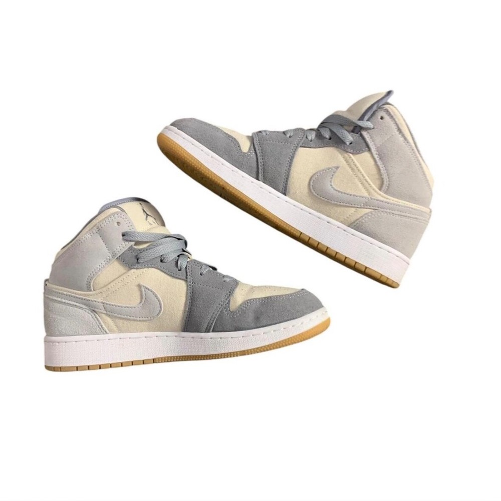 Size 7 Women’s - Air Jordan 1 SE Mid Coconut Milk Particle Grey -great condition