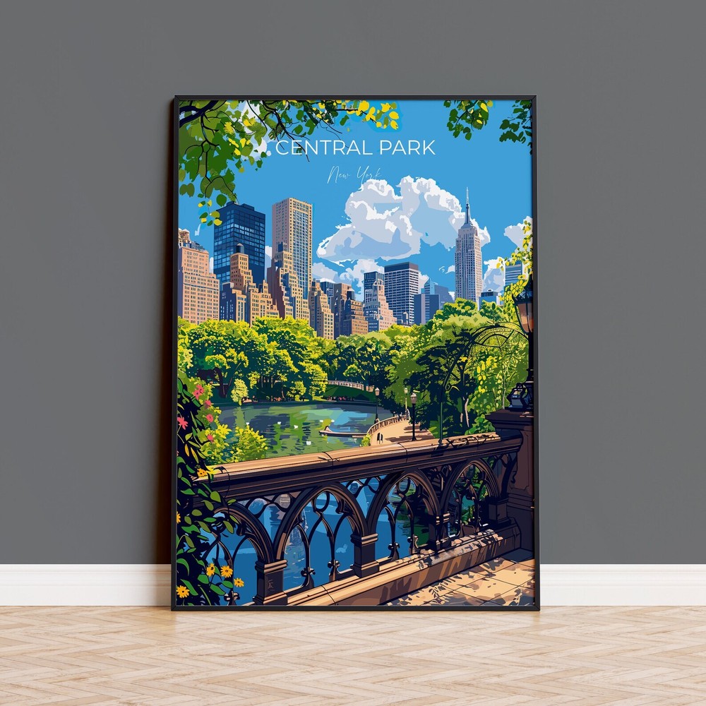 Central Park New York Travel Poster Wall Art Travel Print Of Central Park New