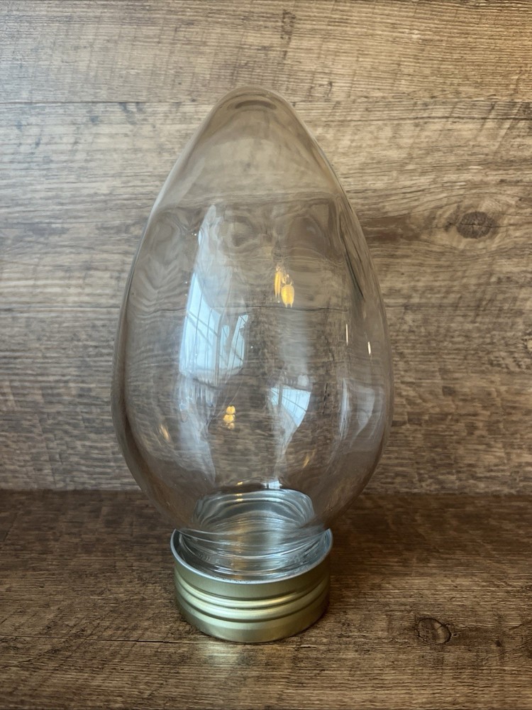 Target Christmas Light Bulb Clear Glass Canister Jar DIY Gift Making Decor Rare