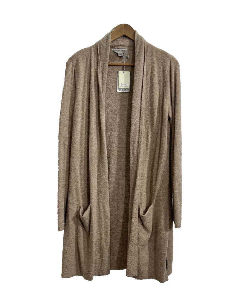 Barefoot Dreams CozyChic Lite Essential Long Cardigan - Soft, Lightweight, and Luxurious in Size Large, Sand/Tan