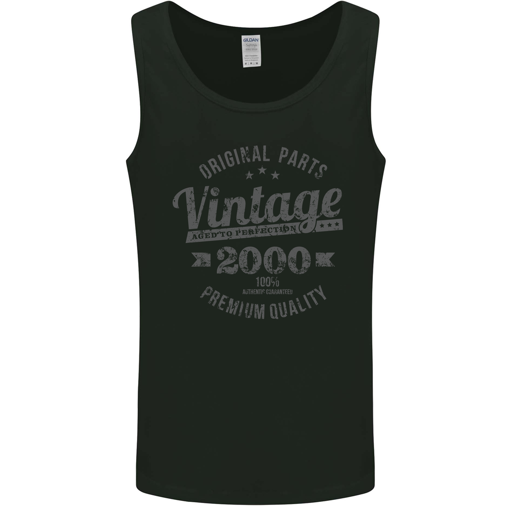 Vintage Year 25th Birthday 2000 Mens Vest Tank Top Black
