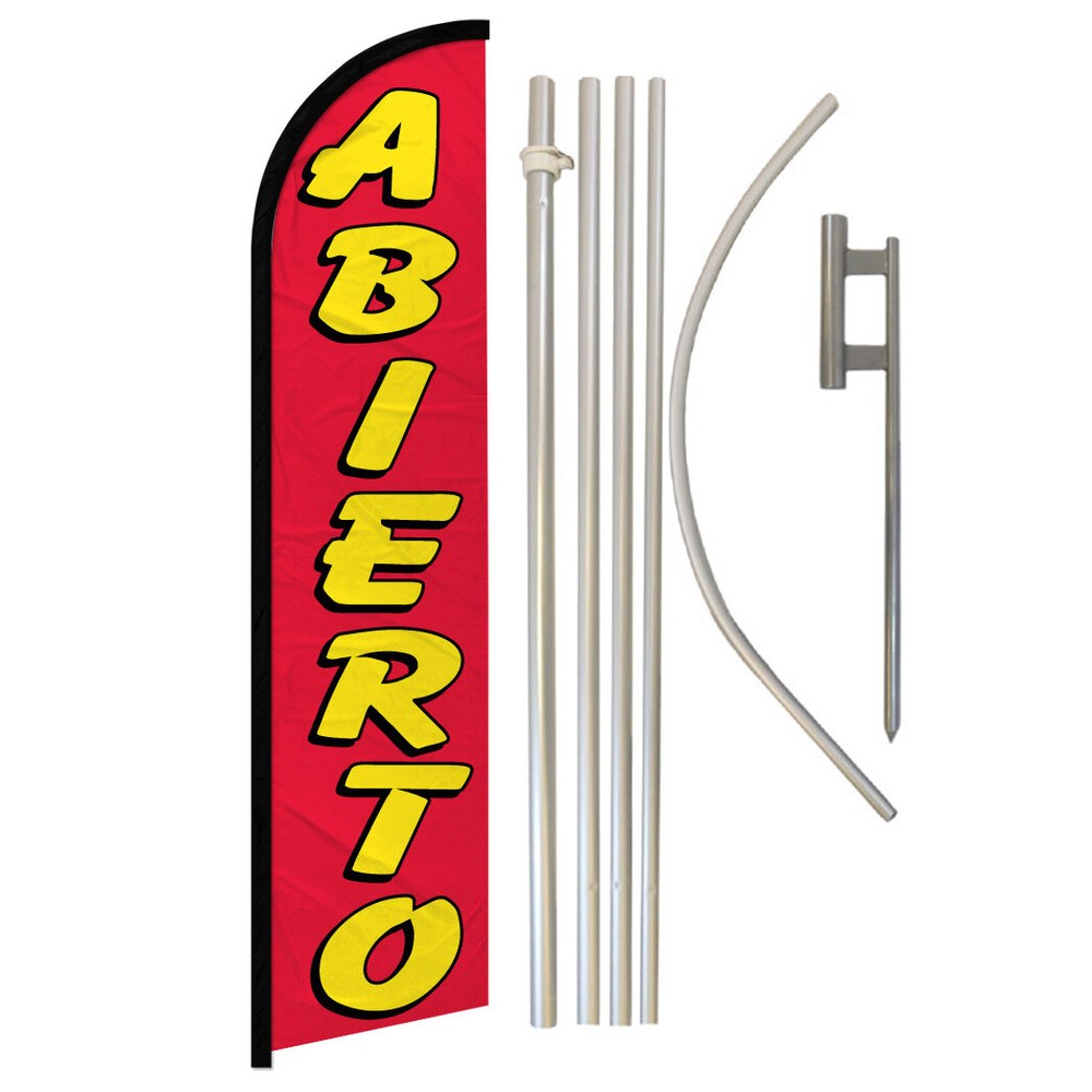 Abierto Full Curve Windless Swooper Open Flag Kit with Pole