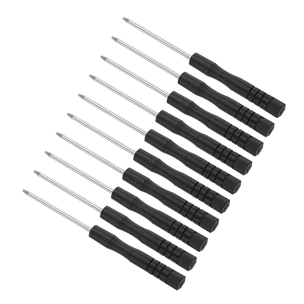 10pcs Small Torx T2 Screwdriver Set 80mm 6-Point with Anti-Slip Handle