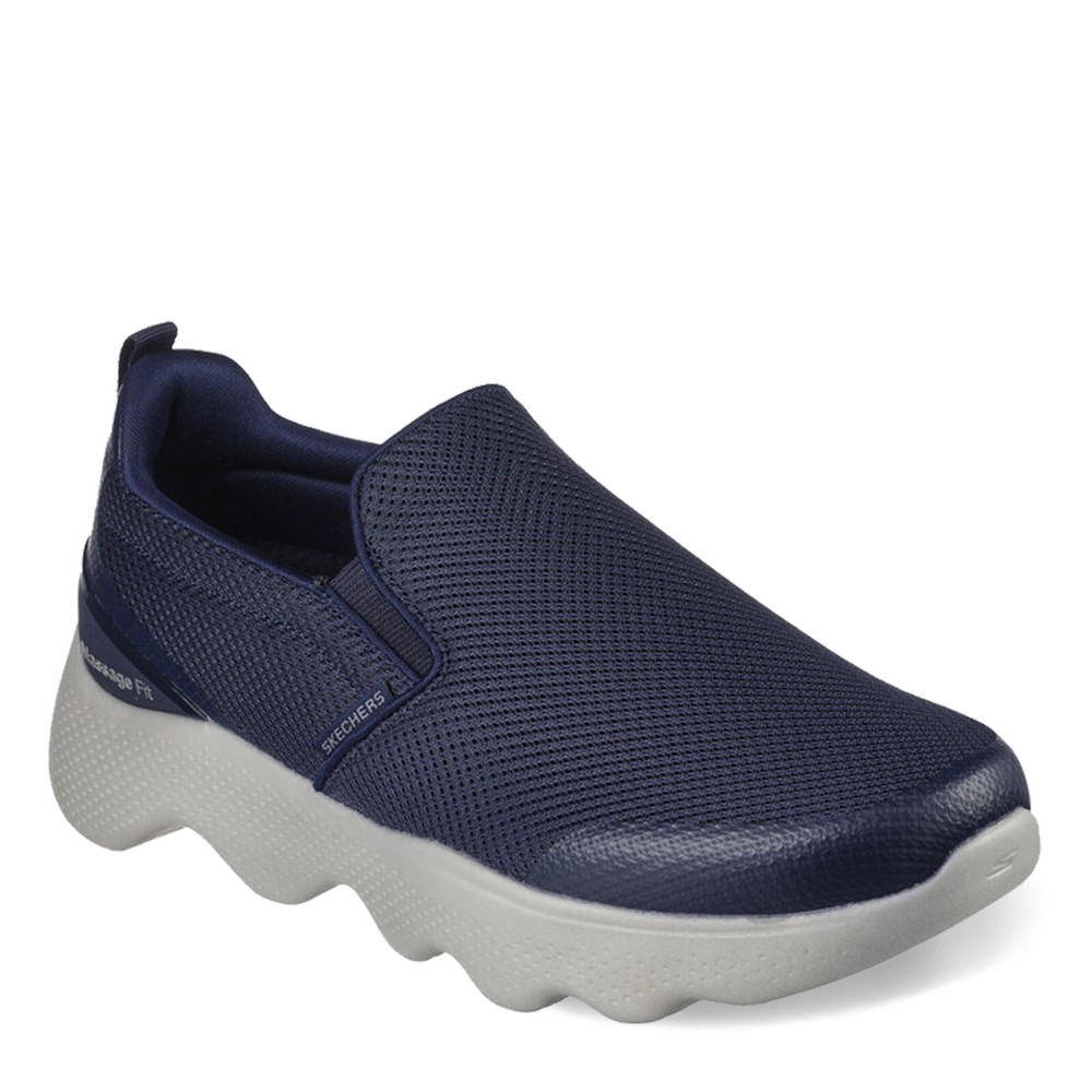 Men's Skechers, GO WALK Massage Fit - Ripple Sneaker 216408-NVY Navy Mesh Synthe