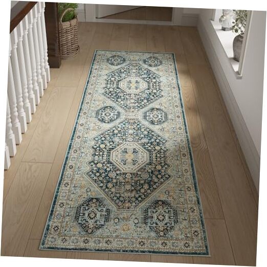 Non-Slip Vintage Washable 2x6 Runner Rug for Kitchen or Hallway