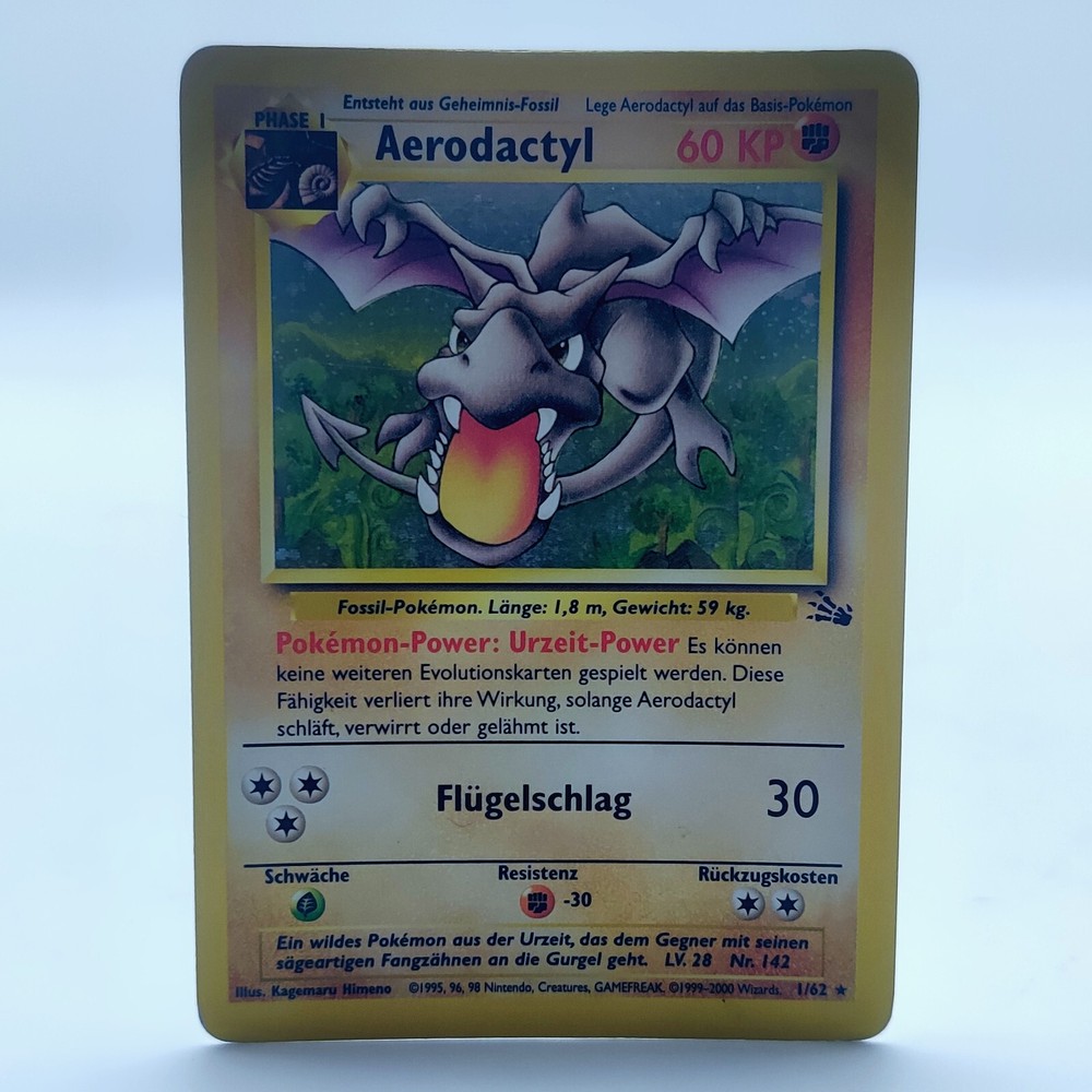 Pokemon TCG Holo Aerodactyl 1/62 Rare Fossil Set German Card