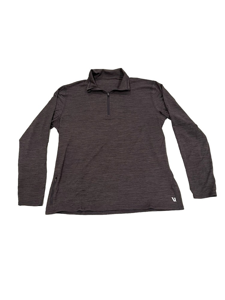 Vuori Men Ease Performance 2.0 Quarter Zip Pullover in Gray