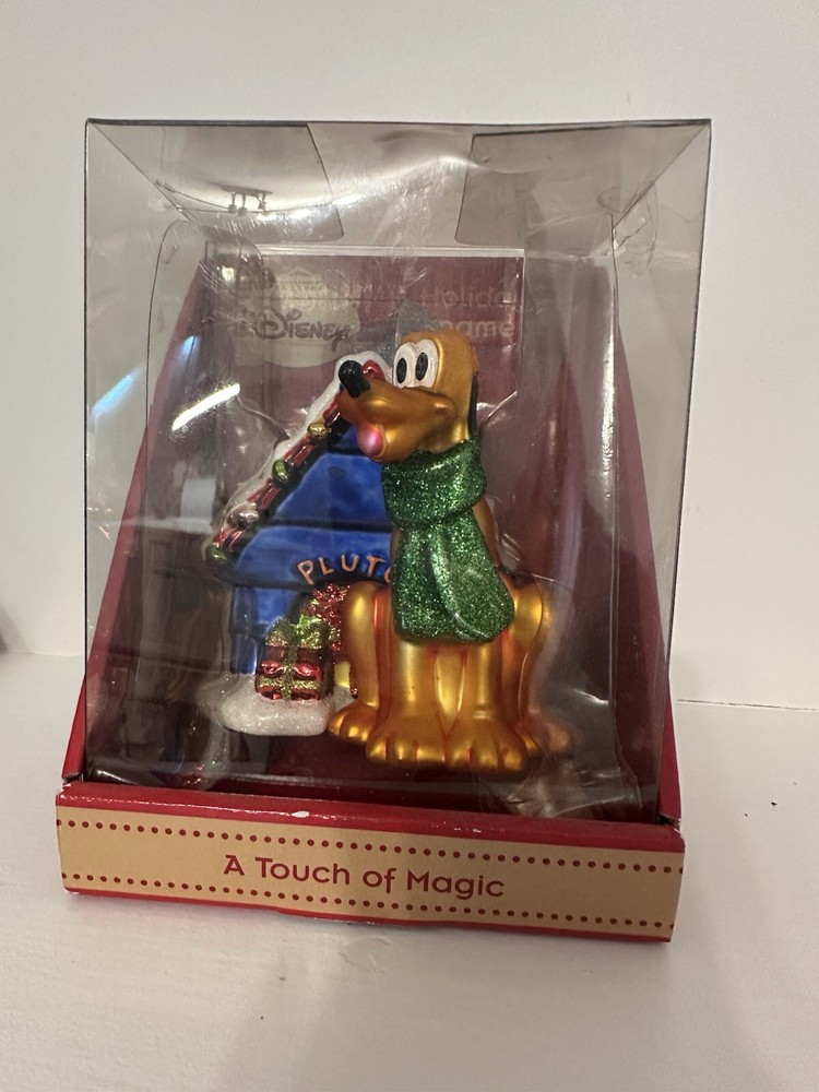 Disney Pluto Dog House A Touch of Magic Blown Glass Ornament 4.5 Original Box