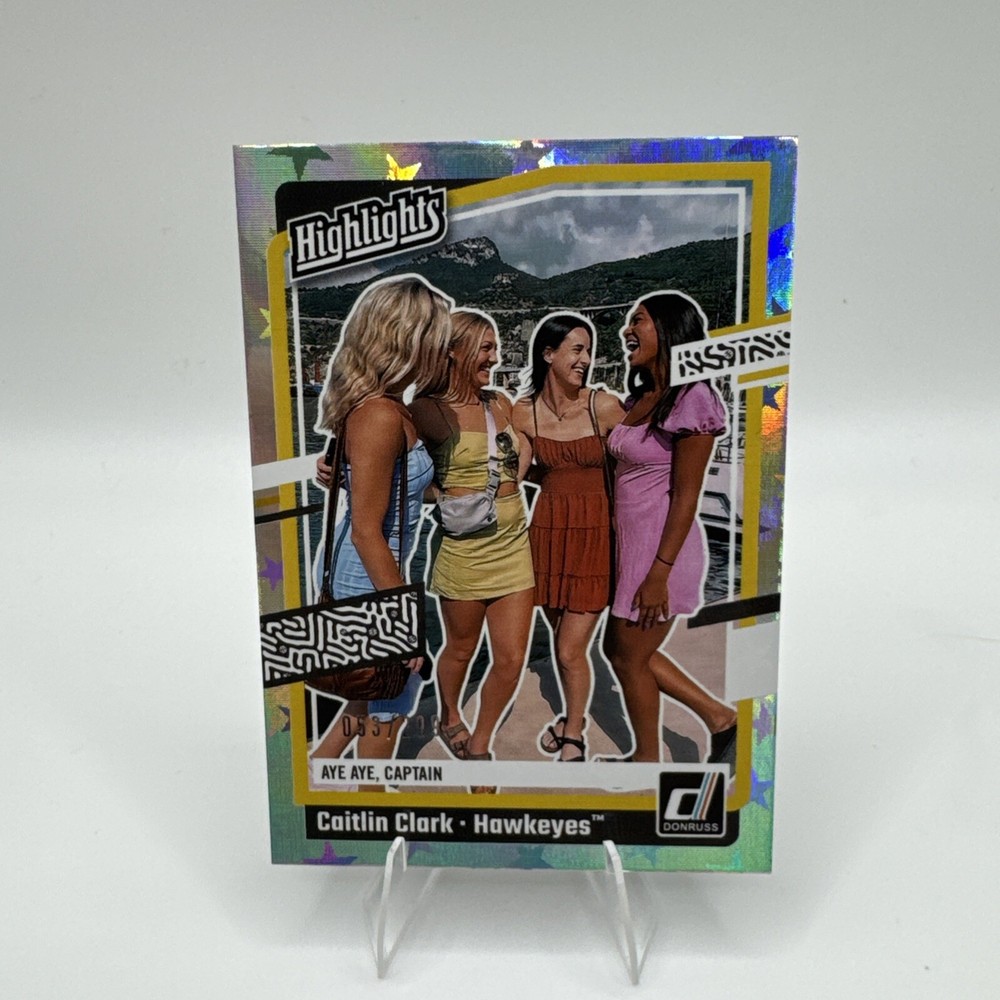 2023-24 CAITLIN CLARK COLLECTION DONRUSS HIGHLIGHTS SP H14 POINTED STARS #/299