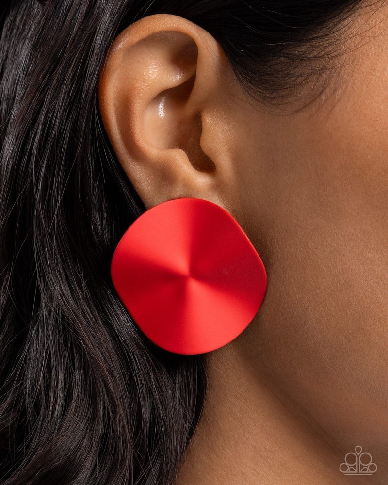New Paparazzi Jewelry-Moody Masterpiece Post Earring-Red