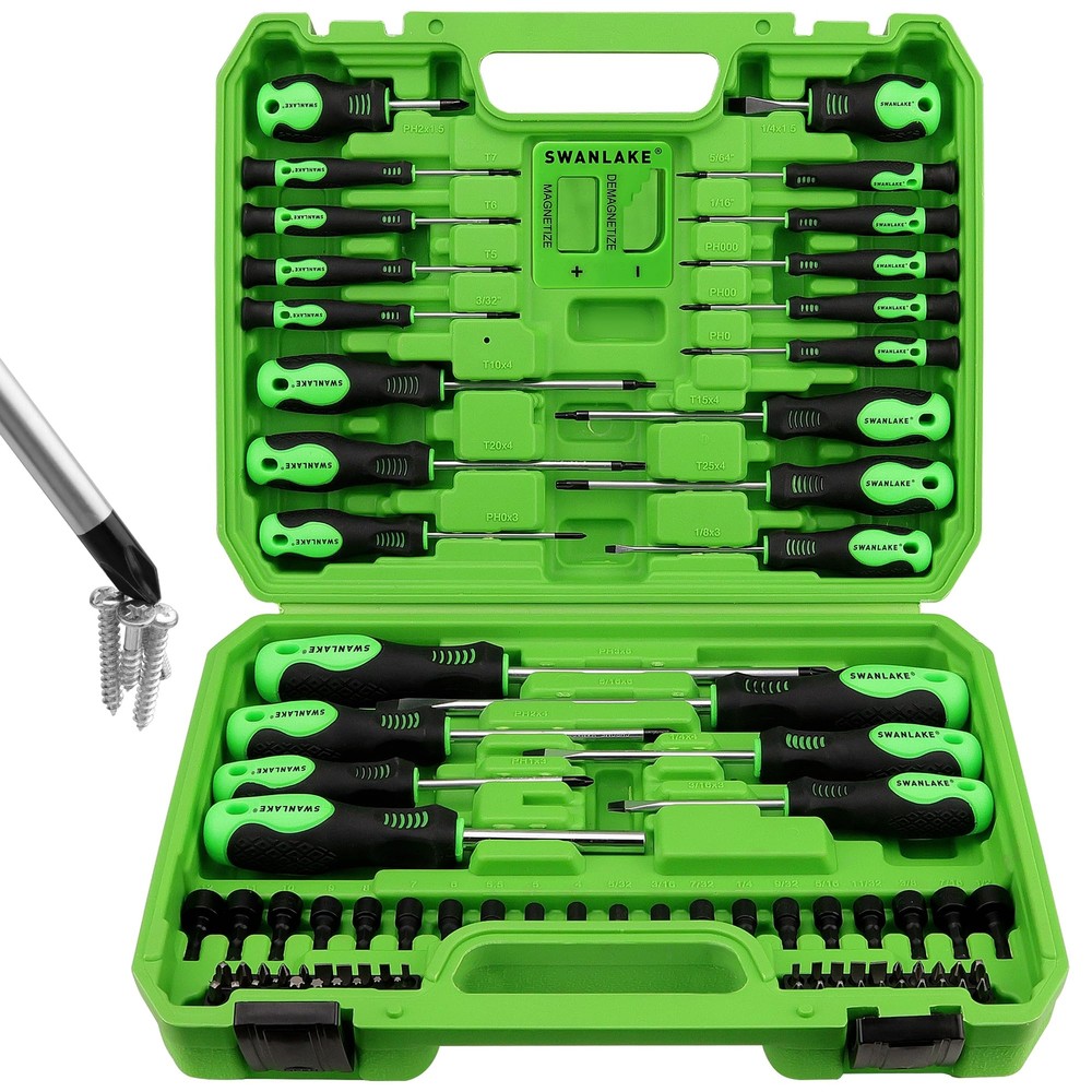 86PCS Magnetic Screwdriver Set with Slotted Phillips Torx Bits for Precision Work