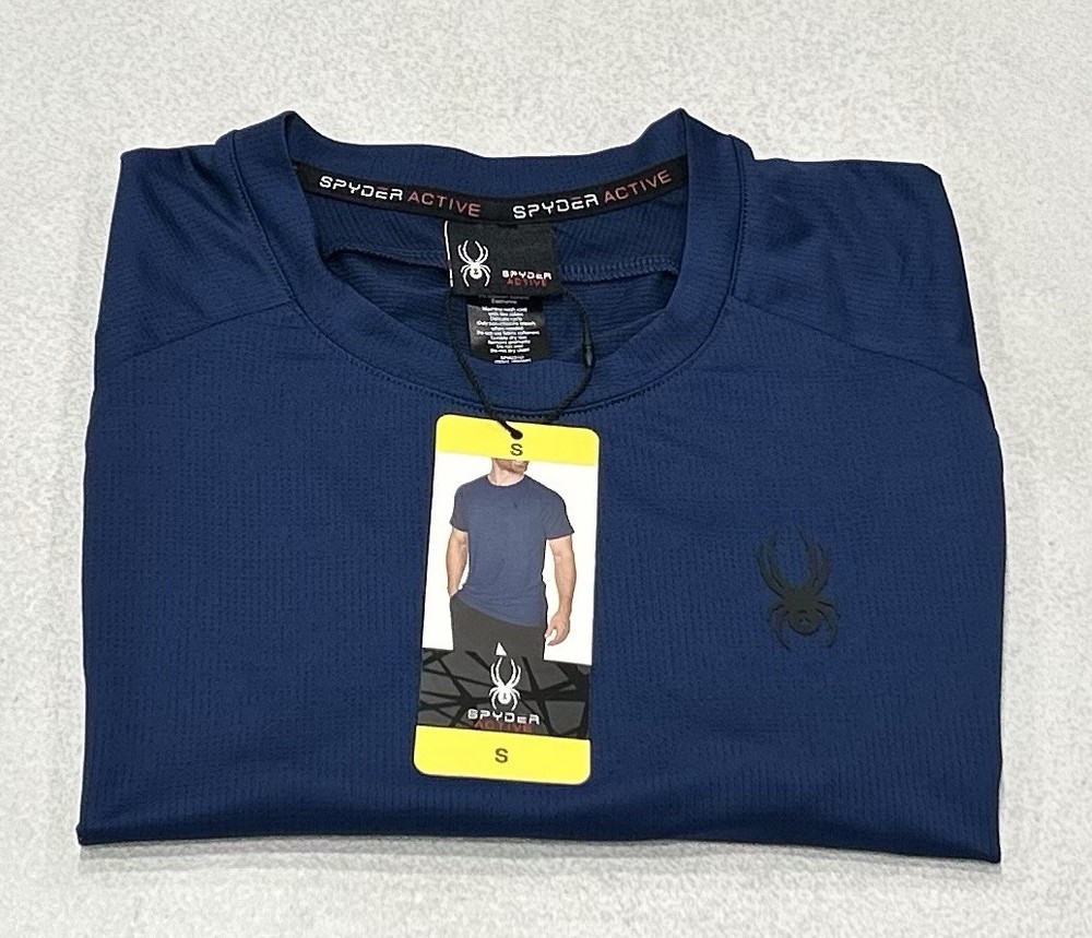 Spyder Active Men's Short-Sleeve Stretch T-Shirt, Blue, Size S