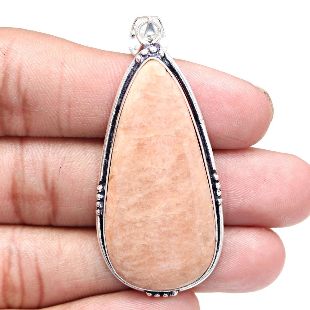 Amazonite Silver Pendant Handmade Jewelry Gift For Her 2.5 Inch