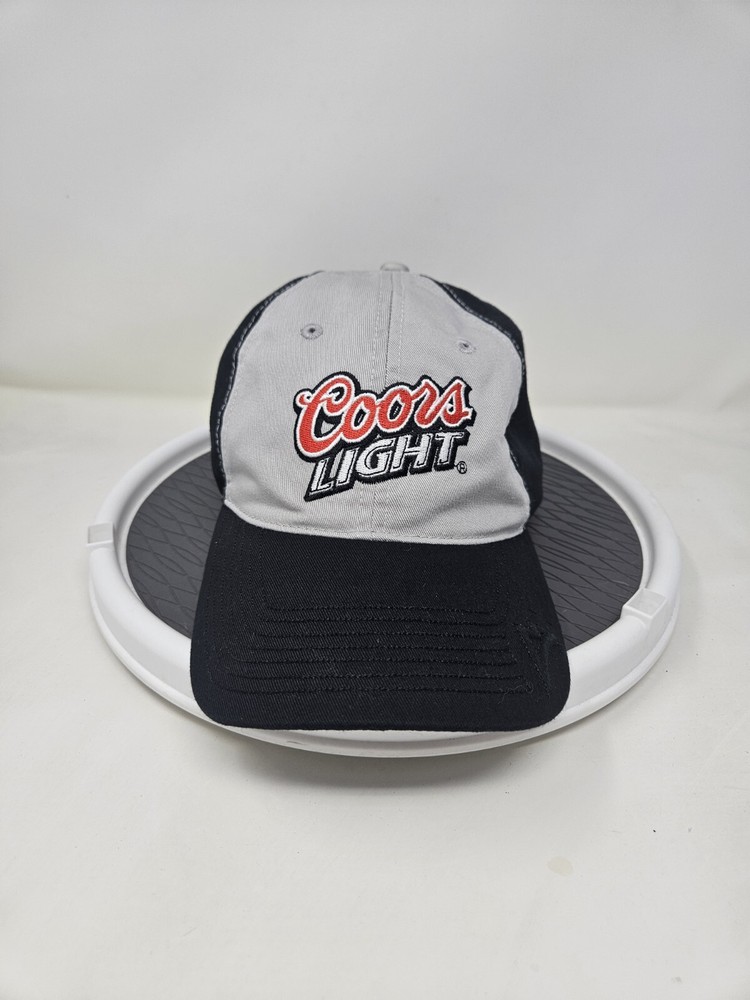 Coors Light Beer Hat Adult Black Gray Adjustable Strapback Used FAST SHIPPING