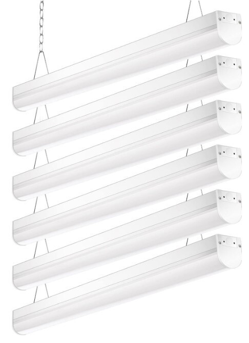 LED Shop Light 4FT, 5000K/4000K/3500K Selectable LED Linear Strip Lights 6 Pack