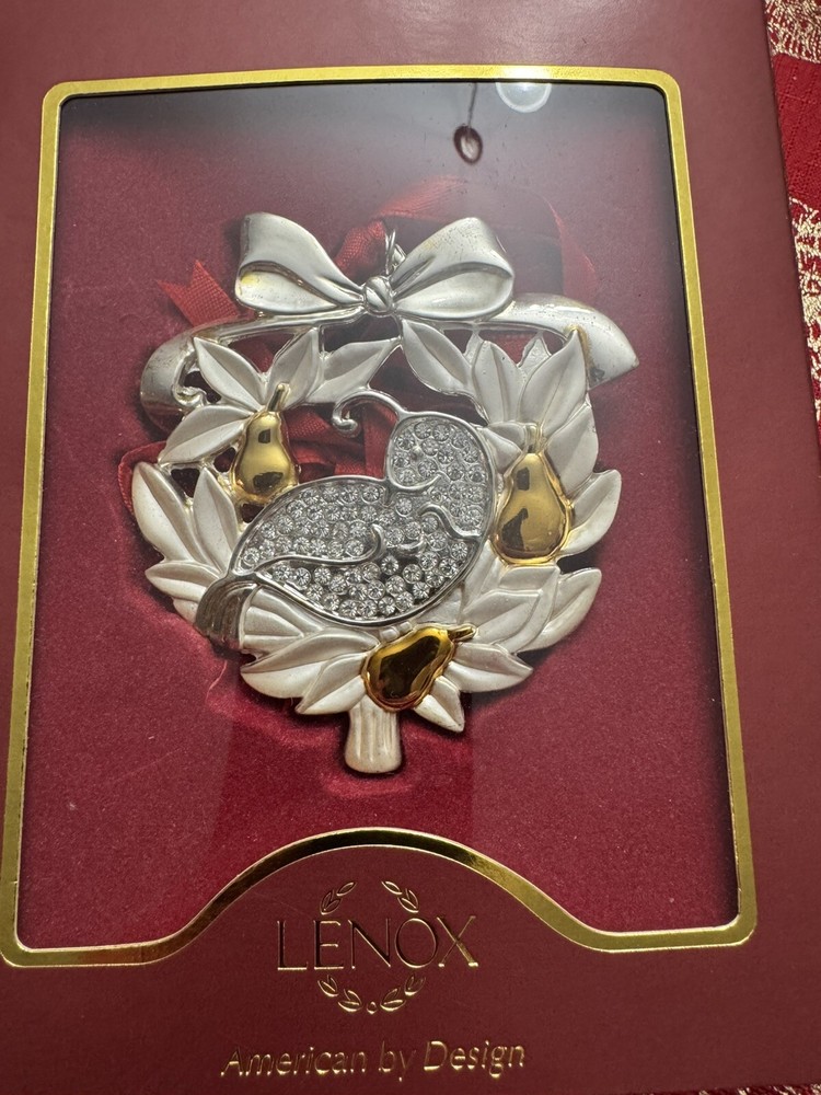 LENOX 2010 Gemmed Partridge in a Pear Tree Christmas Holiday Ornament  