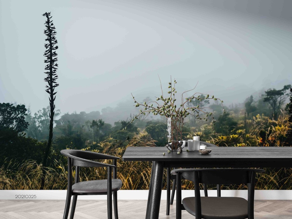 3D Fields Mist Landscape Wall Murals Wallpaper Murals Wall Sticker