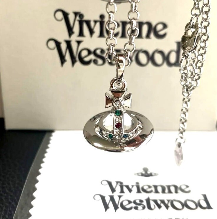 Vivienne Westwood Tiny Orb Necklace Pendant Silver Clear No Box From Japan New