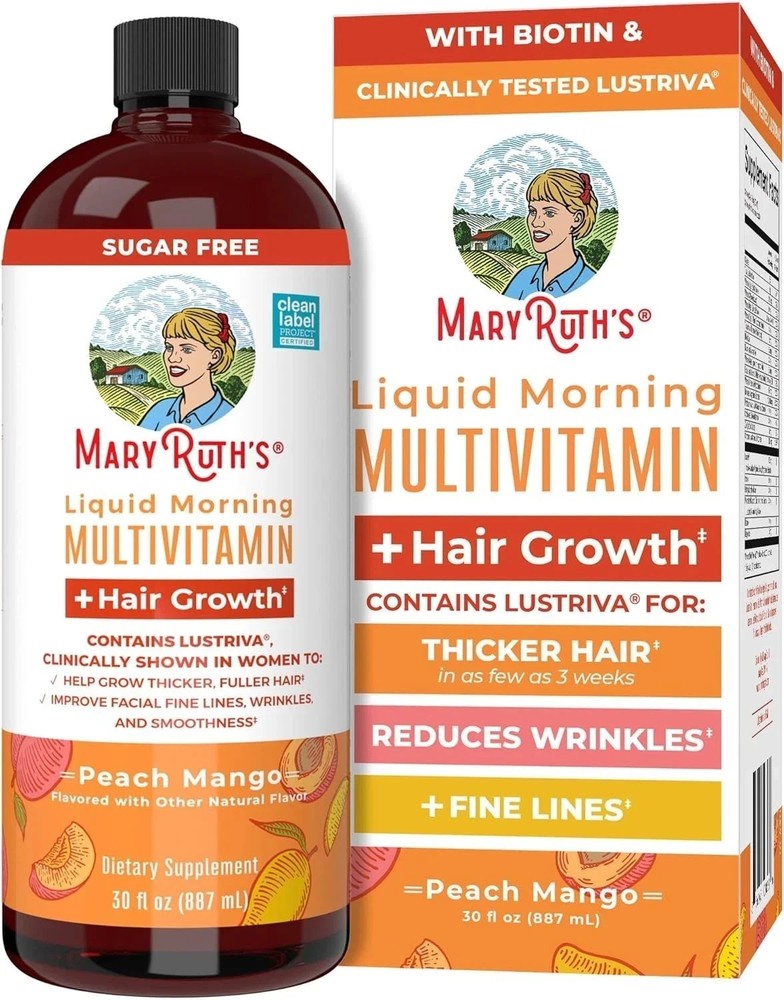 Mary Ruth's Liquid Morning Multivitamin, Peach Mango, 15.22 OZ