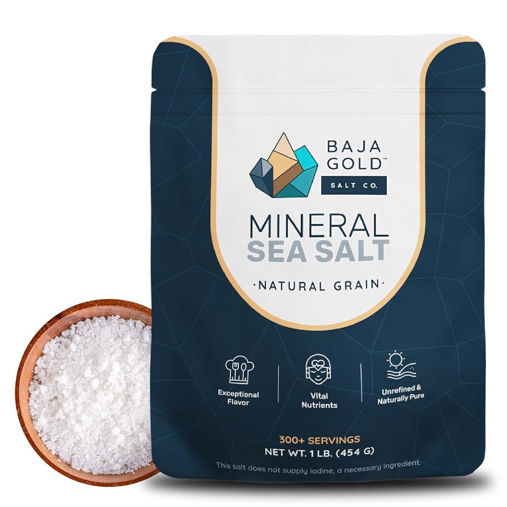 Baja Gold Natural Grain Mineral Sea Salt 1 Lb Bag
