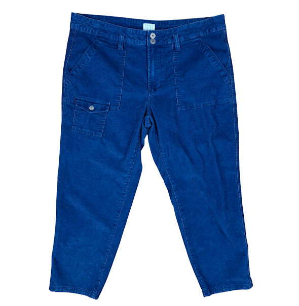 Time and Tru Blue Straight Leg Corduroy Cargo Pants Size 18 for Fall