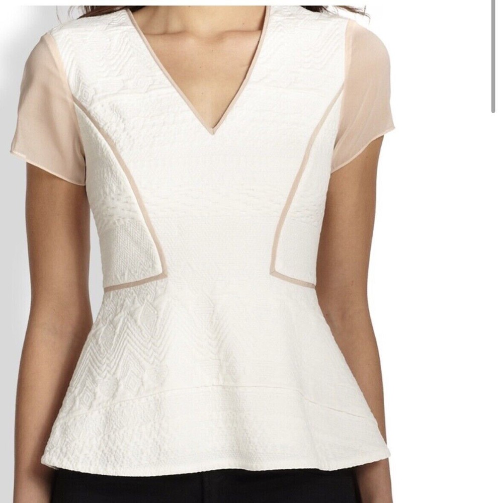 Rebecca Taylor Floral Ruffle Sleeve Blouse