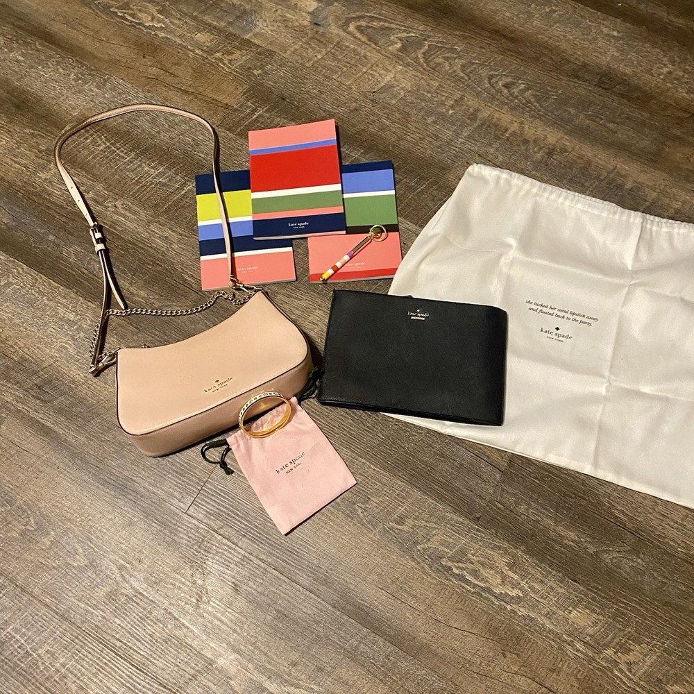 Kate Spade Lot Purse, Clutch, Bracelet Three Journals With Pen Dust Bag Included