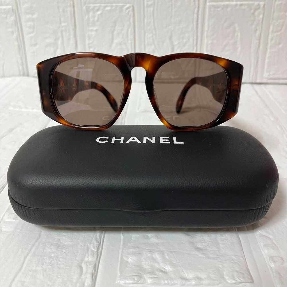 CHANEL 01450 91235 Brown Frame Sunglasses with Coco Mark #4