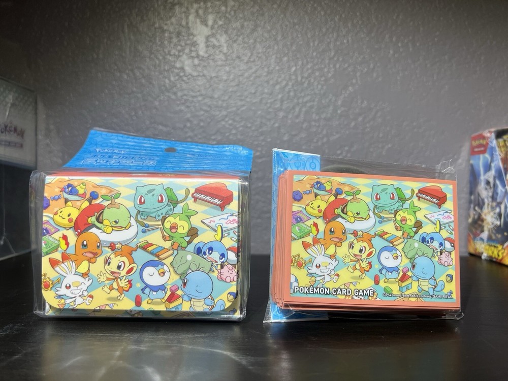 Pokemon Card Game Playroom Deck Case & Sleeve Set Pokemon Center ~ US SELLER