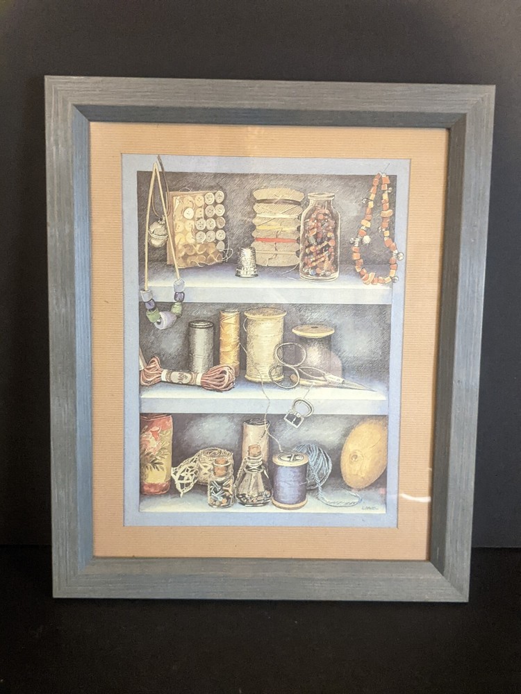 Vintage Sewing Craft Supply Picture for Wall - Super cute