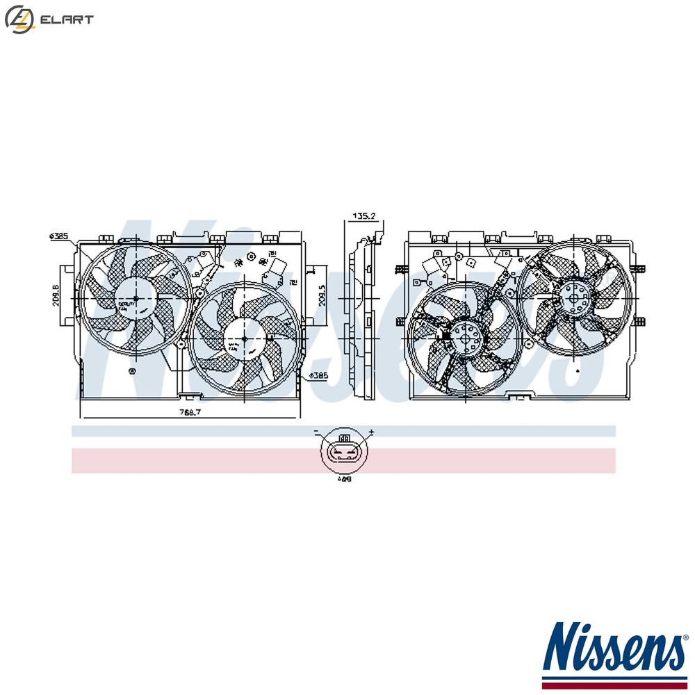 FAN ENGINE COOLING 850004 FOR PEUGEOT BOXER/Platform/Chassis/Van/Bus  FIAT