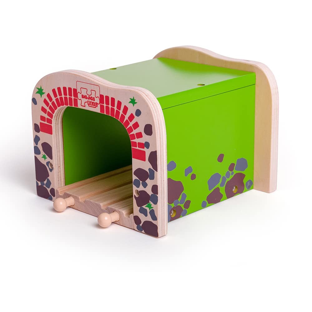 Bigjigs Rail Double Tunnel Wooden Train Set for Kids  