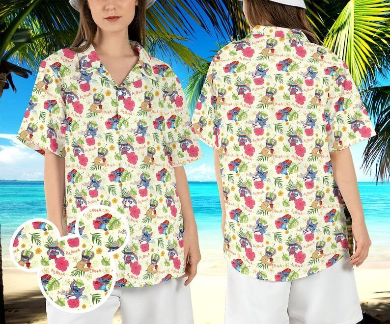 Stitch Tropical Hibiscus 3D HAWAII SHIRT All Over Print Mother Day Gift Us Size